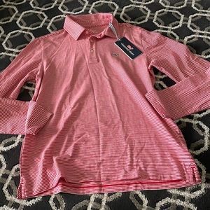 Sweat wicking vineyard vines long sleeve polo